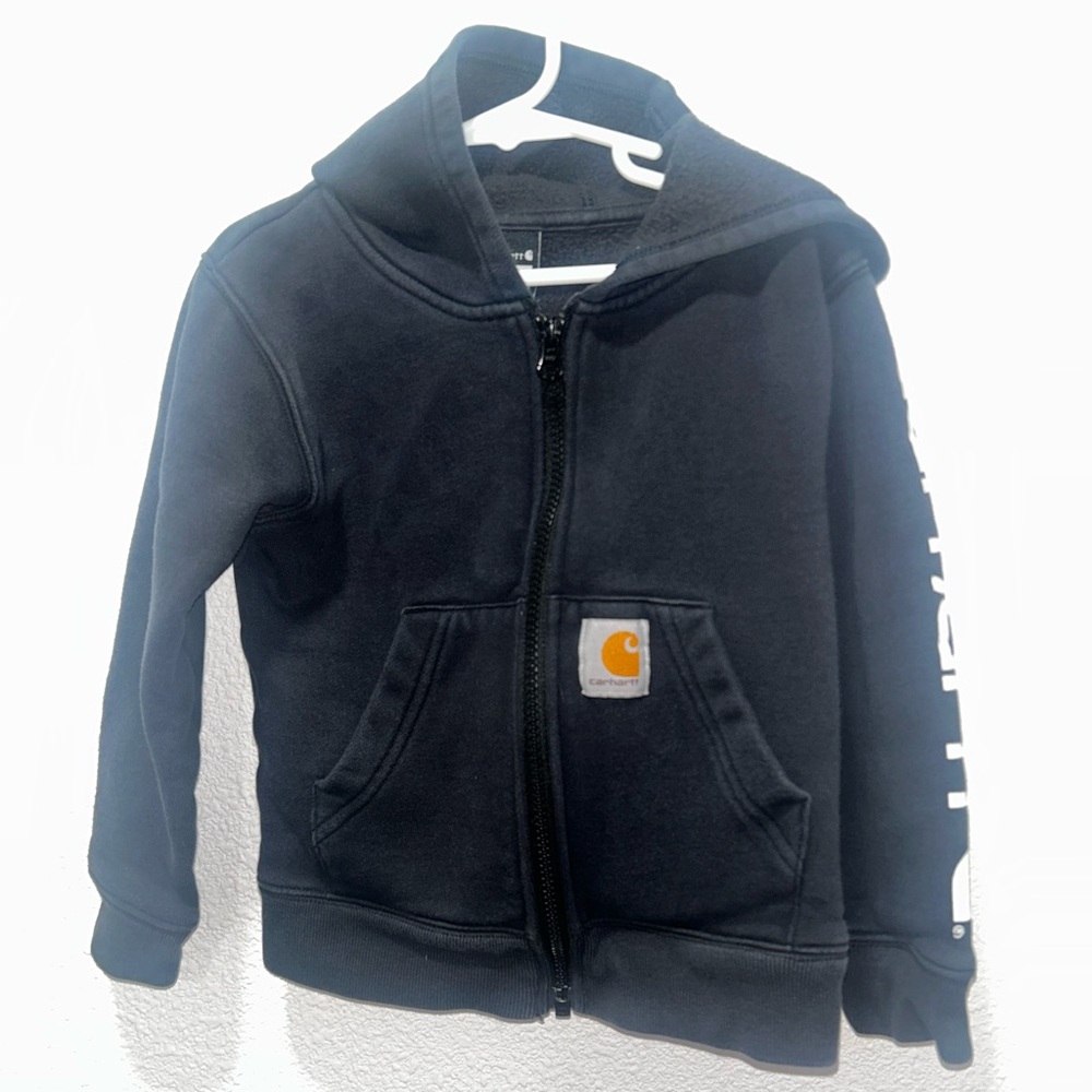 Carhartt toddler size 4 black Zip-Up Hoodie